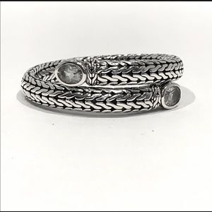 John Hardy Batu White Topaz Coil Bracelet